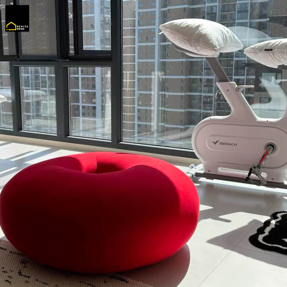 เก้าอี้สตูล RENITA HOME รุ่น DONUT STOOL สีแดง